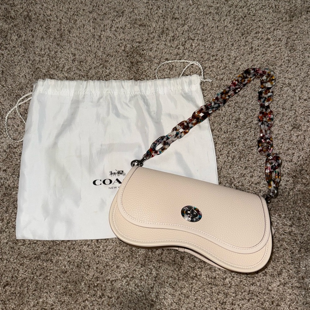 Coach Wavy Dinky Shoulder Bag with Multicolor Chain